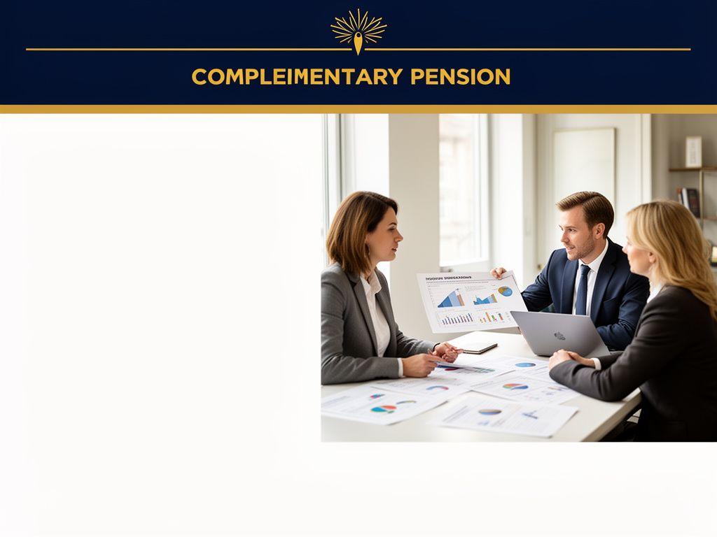 Illustrazione fotografica di un consulente che spiega un fondo pensione complementare con grafici e documenti finanziari